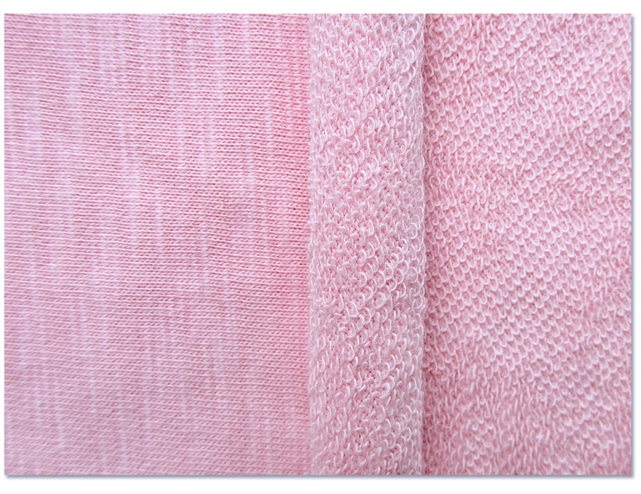 Tissu éponge français en coton flammé Tianzhu rose 1,85 m 320 g